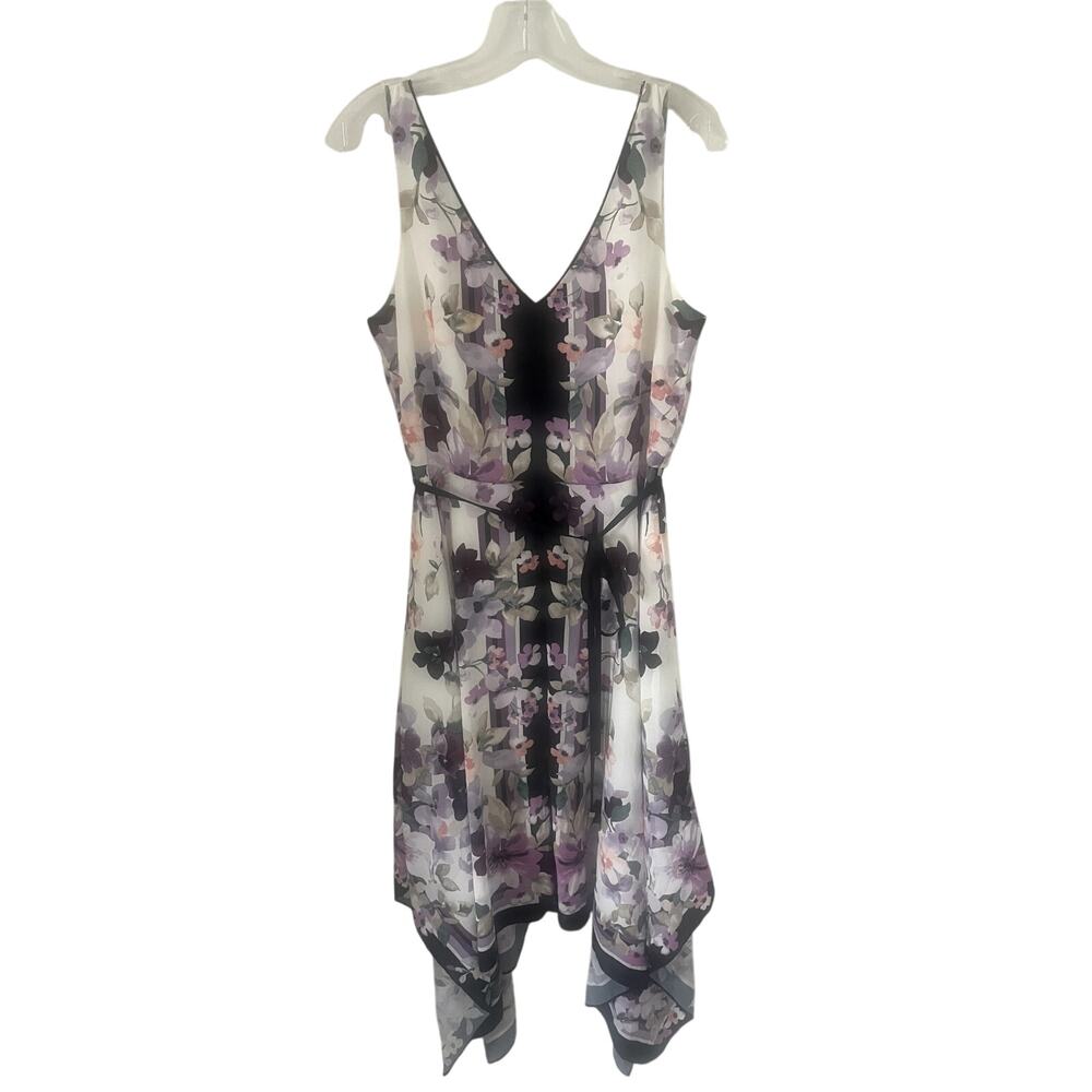 White House Black Market Hankerchief Floral Dress Sz 10